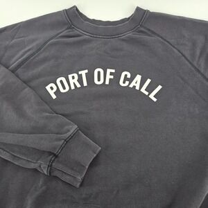 Topten Sweatshirt Crewneck Mens Medium Grey Port Of Call Graphic Korea (22x25)